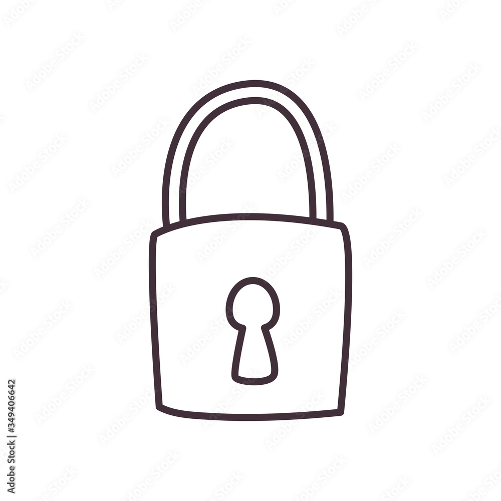 Isolated padlock line style icon vector design Isolated padlock line style icon vector design