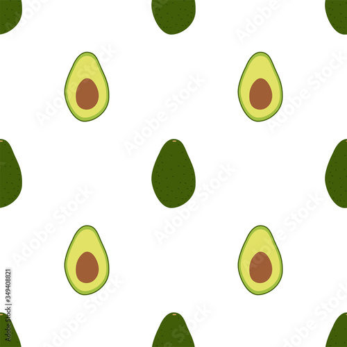 Avocado. Colored Seamless Vector Patterns