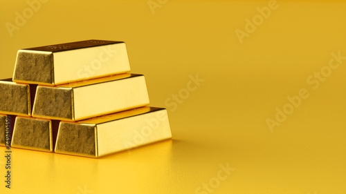 Gold bars and Financial concept,3d rendering,conceptual image.