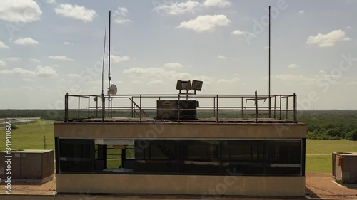 Press box, grandstand, and abandoned racetrack, College Station, Texas, USA photo