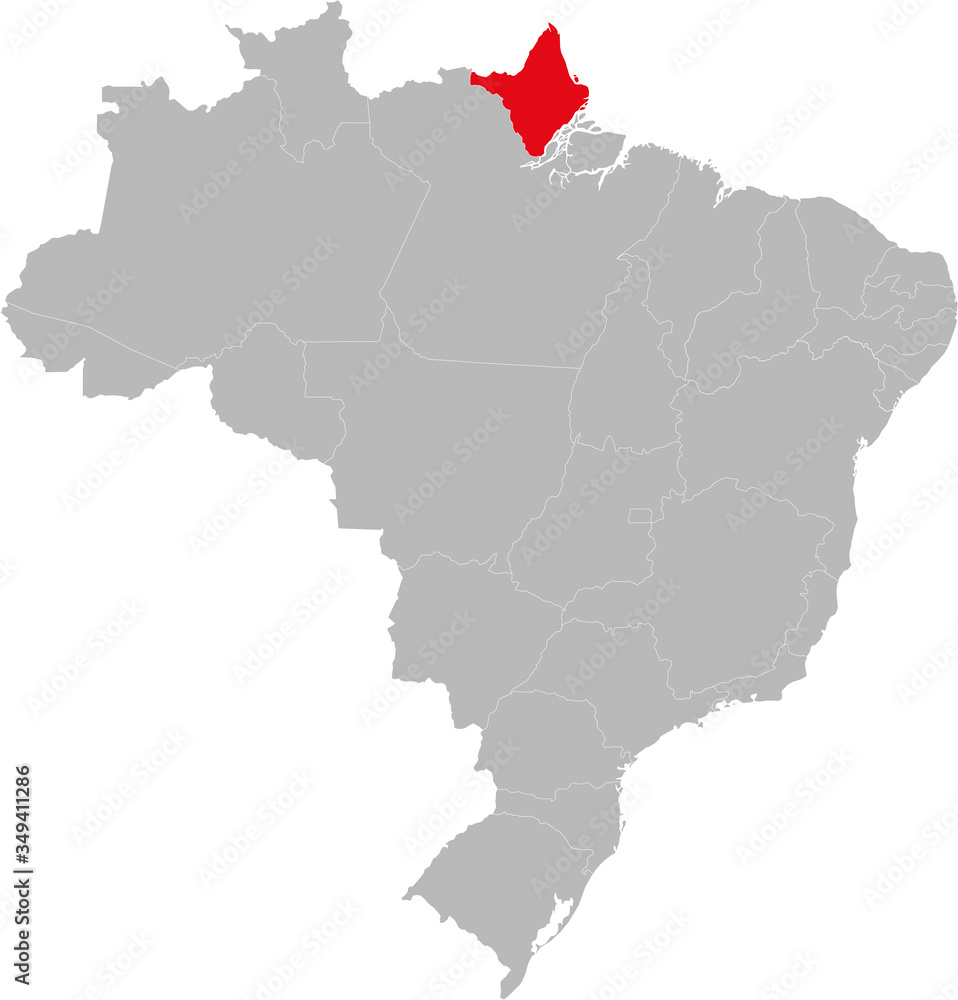 Amapá state highlighted on Brazil map. Business concepts and backgrounds.