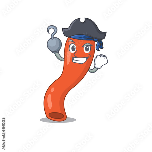 Appendix cartoon design in a Pirate character with one hook hand