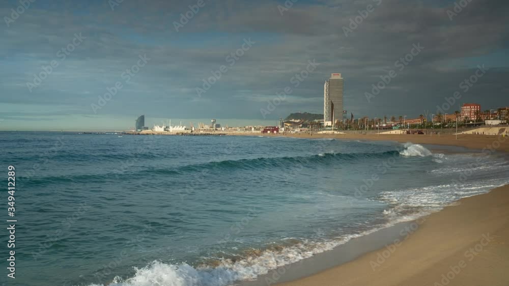the beaches of barcelona almost empty the beaches of barcelona almost empty