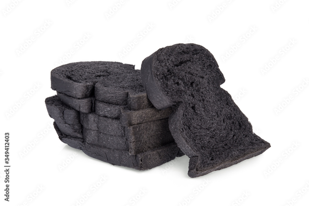 charcoal bread isolated on white background charcoal bread isolated on white background