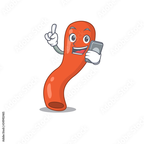Appendix caricature character speaking with friends on phone