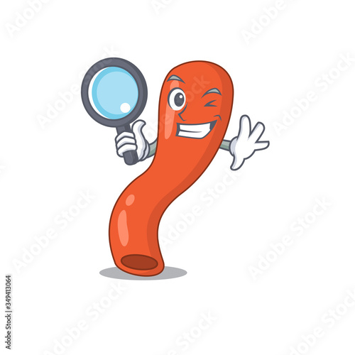 cartoon picture of appendix Detective using tools