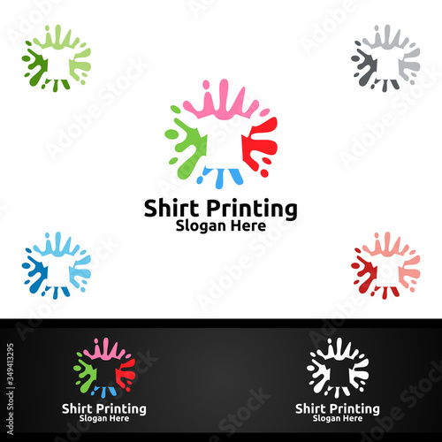 Splash T shirt Printing Company Vector Logo Design for Laundry, T shirt shop, Retail, Advertising, or Clothes Community Conceptommunity Concept