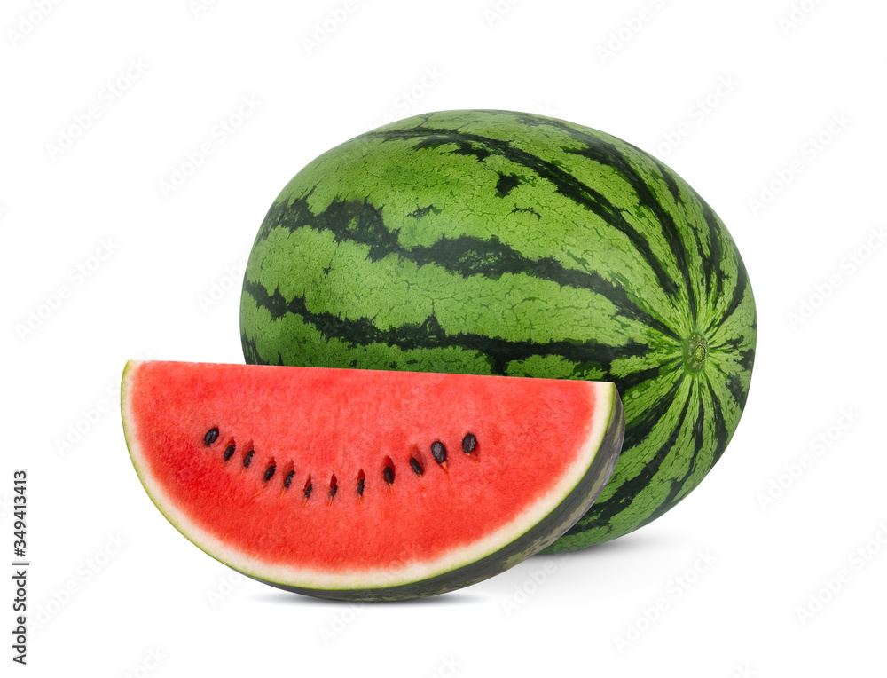 watermelon with slice isolated on white background watermelon with slice isolated on white background