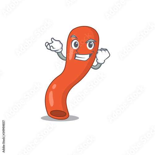 A funny cartoon design concept of appendix with happy face