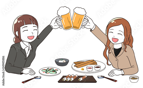 会社帰りで飲み会(女性)