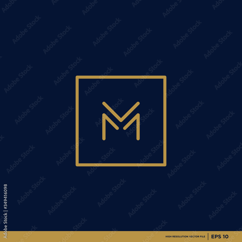 illustration of premium logo vector with the initials M. illustration of premium logo vector with the initials M.
