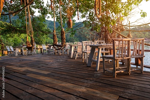 exotic jungle restaurant on the paradise island of Ko Pha Ngan in Thailand