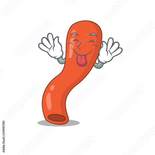Funny appendix cartoon design with tongue out face