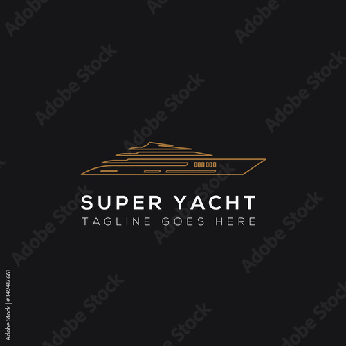 modern minimalist yacht or cruise ship logo vector	

