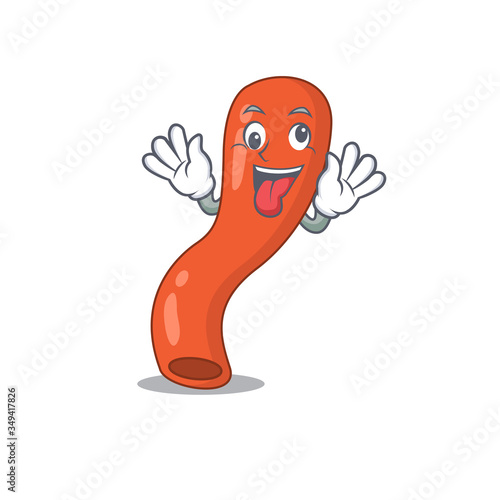 A mascot design of appendix having a funny crazy face