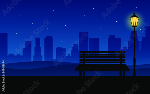 bench in the night