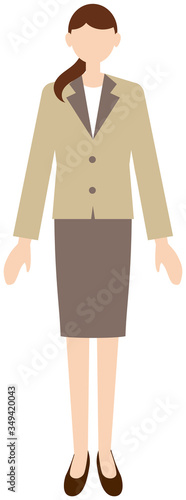 Vector image of business women in office uniform