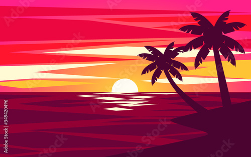 sunset on the beach
