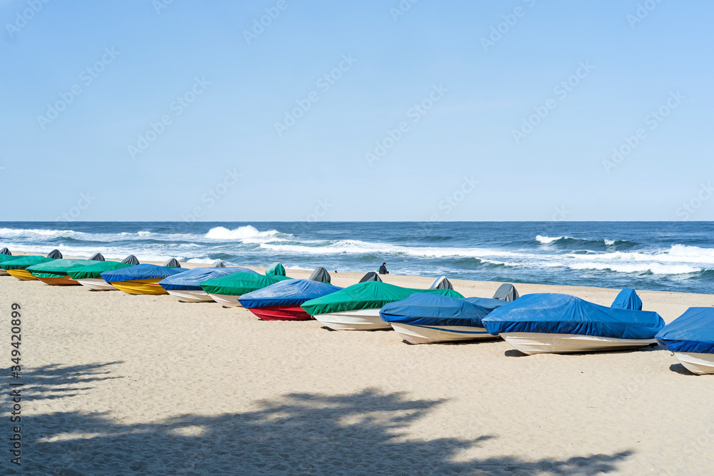 beach boats on the beach