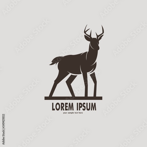 Deer silhouette logo design vector illustration