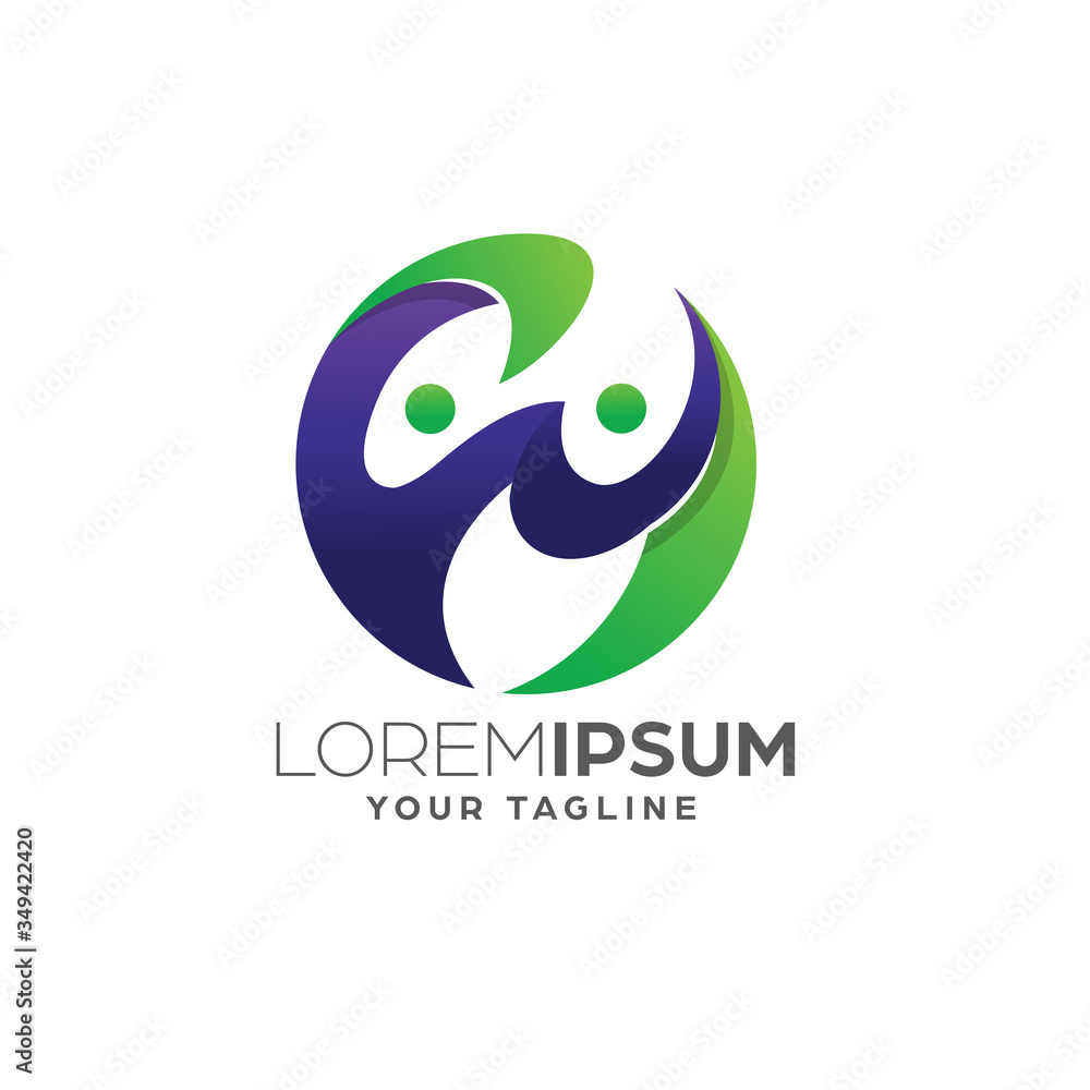 Gradient Logo Template with Abstract Shape Gradient Logo Template with Abstract Shape