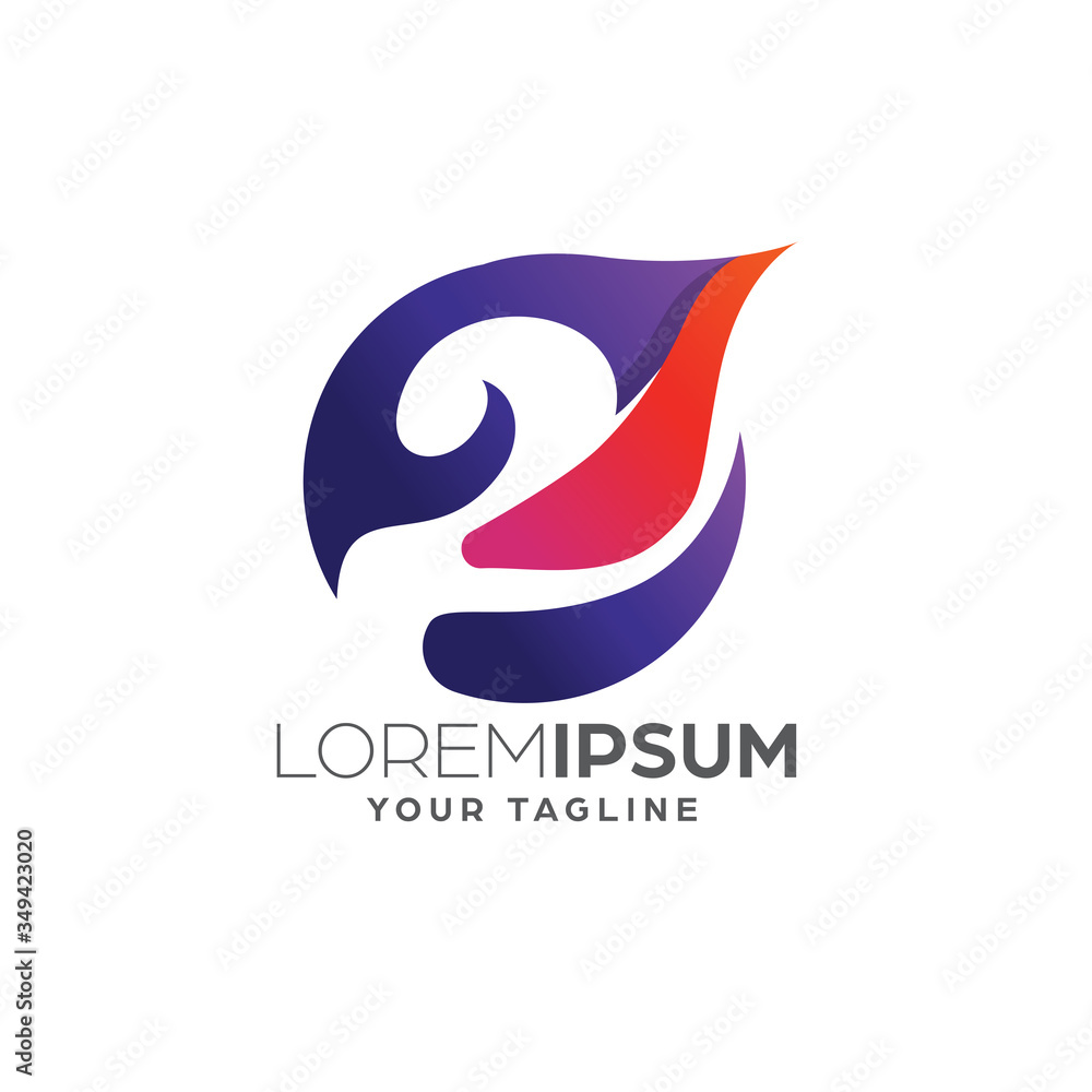 Gradient Logo Template with Abstract Shape Gradient Logo Template with Abstract Shape