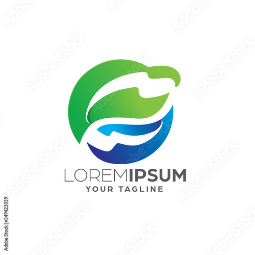 Gradient Logo Template with Abstract Shape