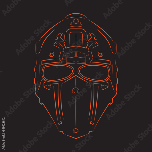 Mascara airsoft line art illustration