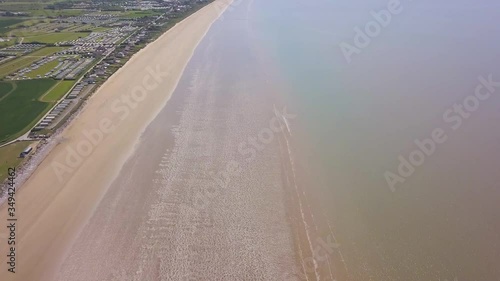 Aerial view of Brean Down beach in Burnham on sea Somerset England. photo