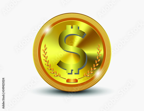gold coin with dollar sign