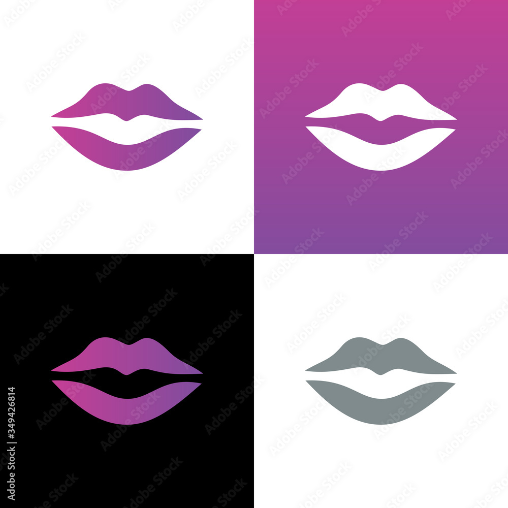 Lips icon design, lip symbol vector, simple mouth illustration Lips icon design, lip symbol vector, simple mouth illustration