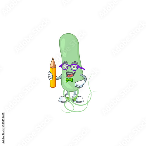 Aquificae student Mascot design concept studying at home