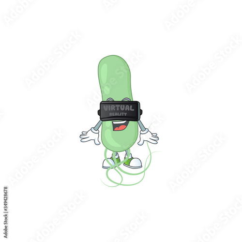 Caricature picture of aquificae playing a game using Virtual reality headset