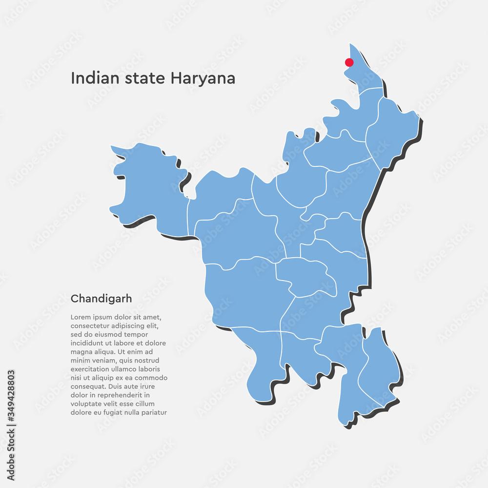 India country map Haryana state info graphic