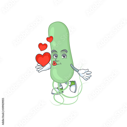 A gorgeous caricature design of aquificae with red hearts