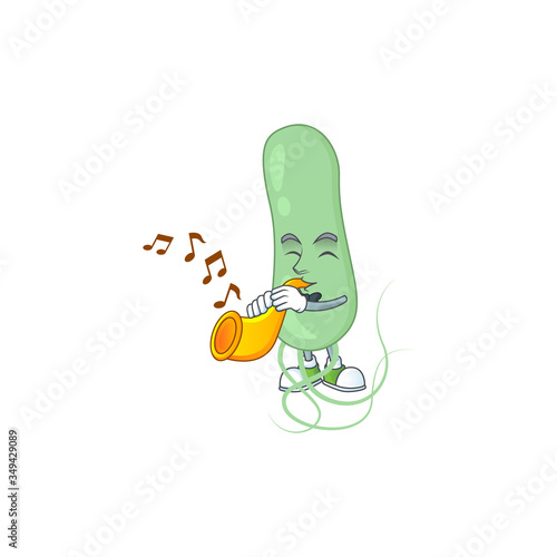 Talented musician of aquificae mascot design playing music with a trumpet