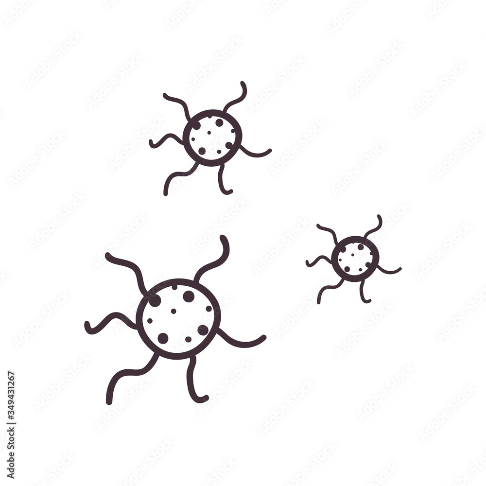 Fototapeta premium Covid 19 virus line style icon vector design