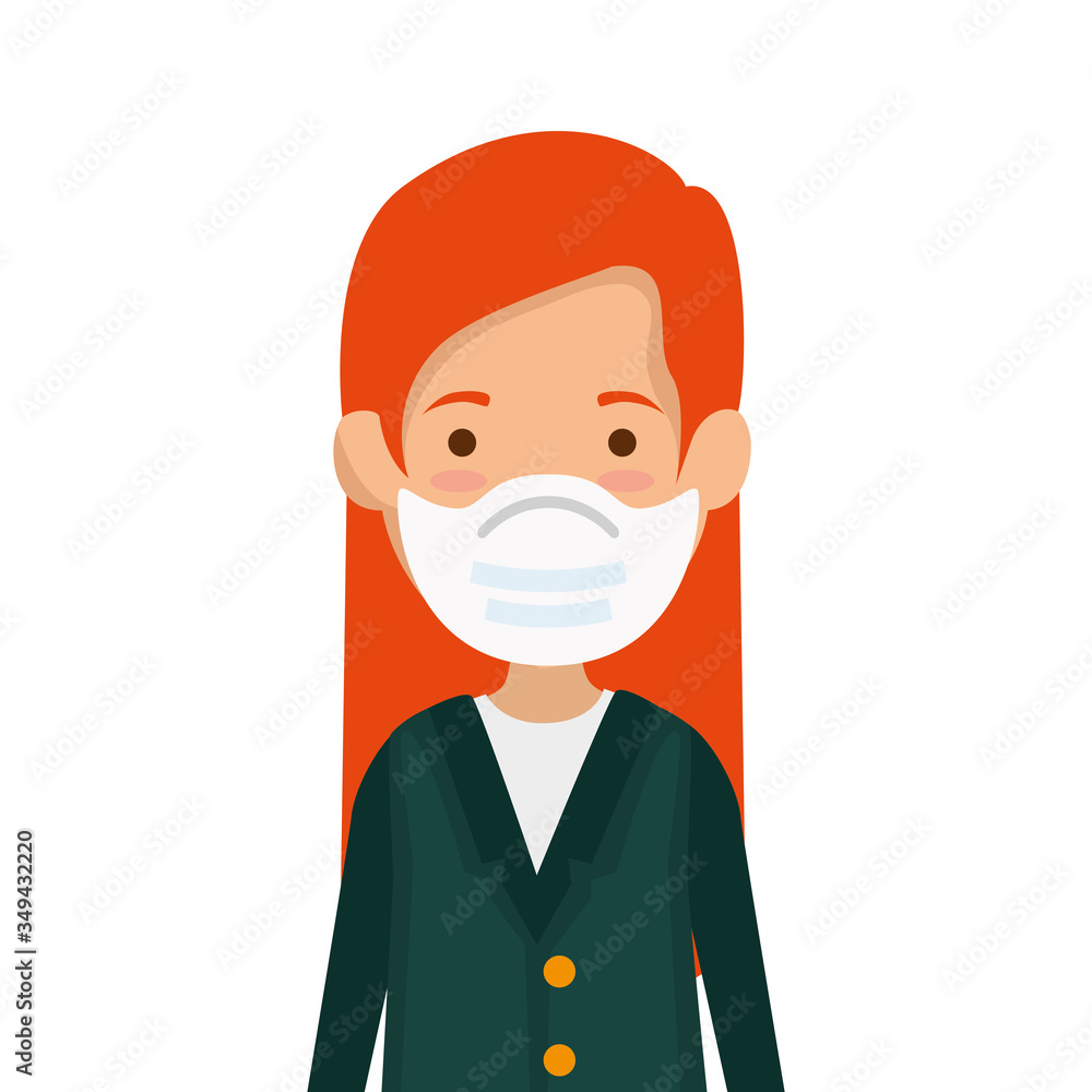 woman using face mask isolated icon vector illustration design