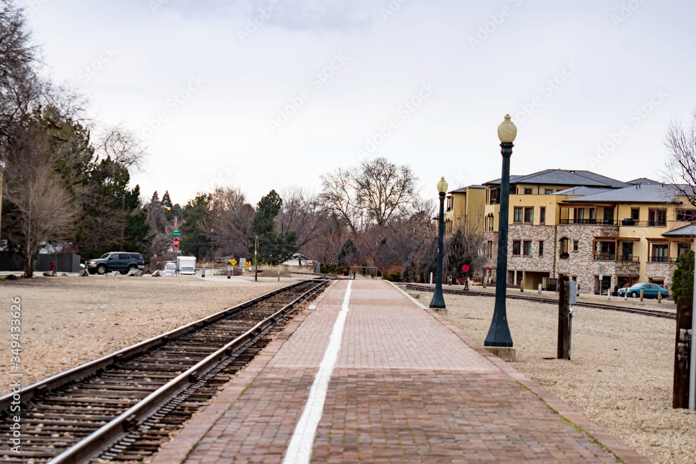 Railroad at Boise Train Depot, Boise Idaho USA, March 30, 2020