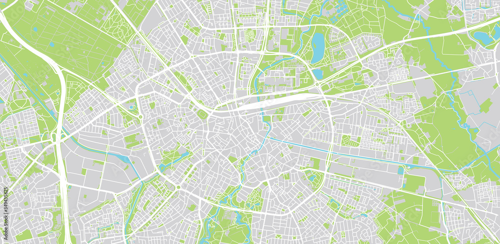 Naklejka Urban vector city map of Eindhoven, The Netherlands