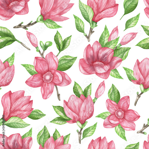 Pink magnolia pattern