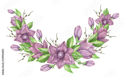 Fototapeta Naklejka Na Ścianę i Meble -  Purple magnolia branches