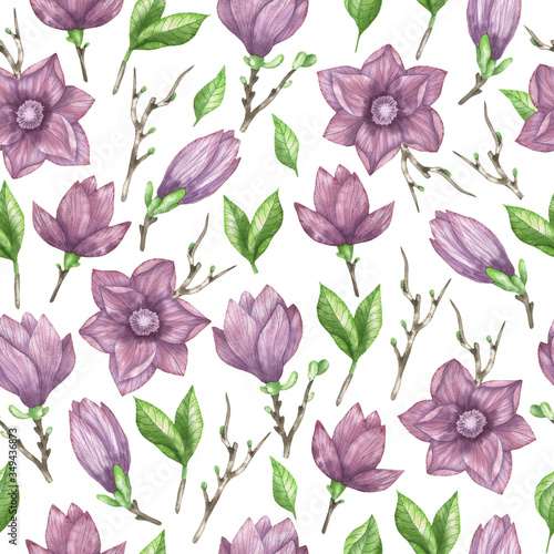 Purple magnolia pattern