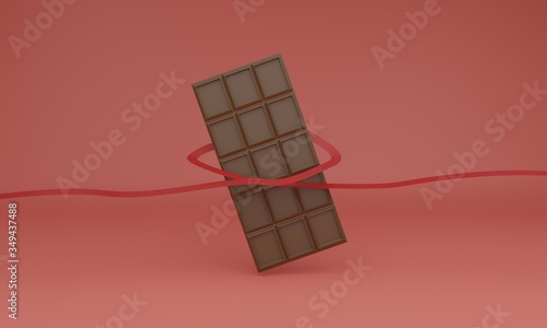 チョコレート背景3DCGイラスト