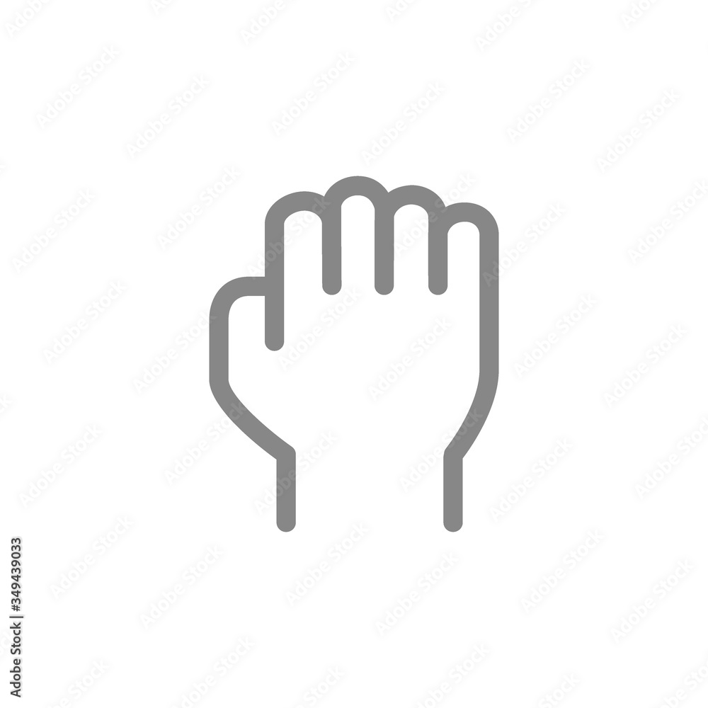 Human fist line icon. Power and resistance gesture symbol Human fist line icon. Power and resistance gesture symbol