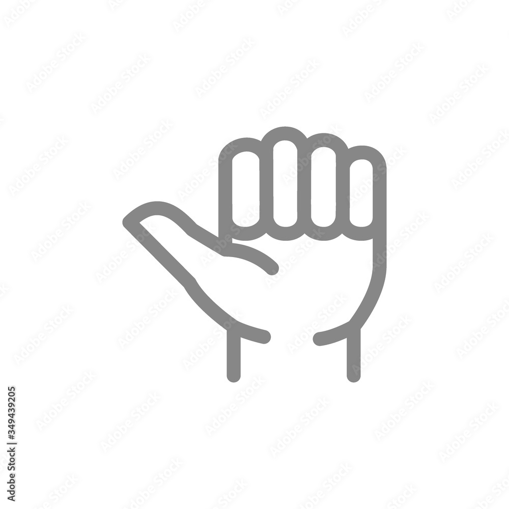 Thumb up line icon. Like, hitchhiking gesture symbol Thumb up line icon. Like, hitchhiking gesture symbol