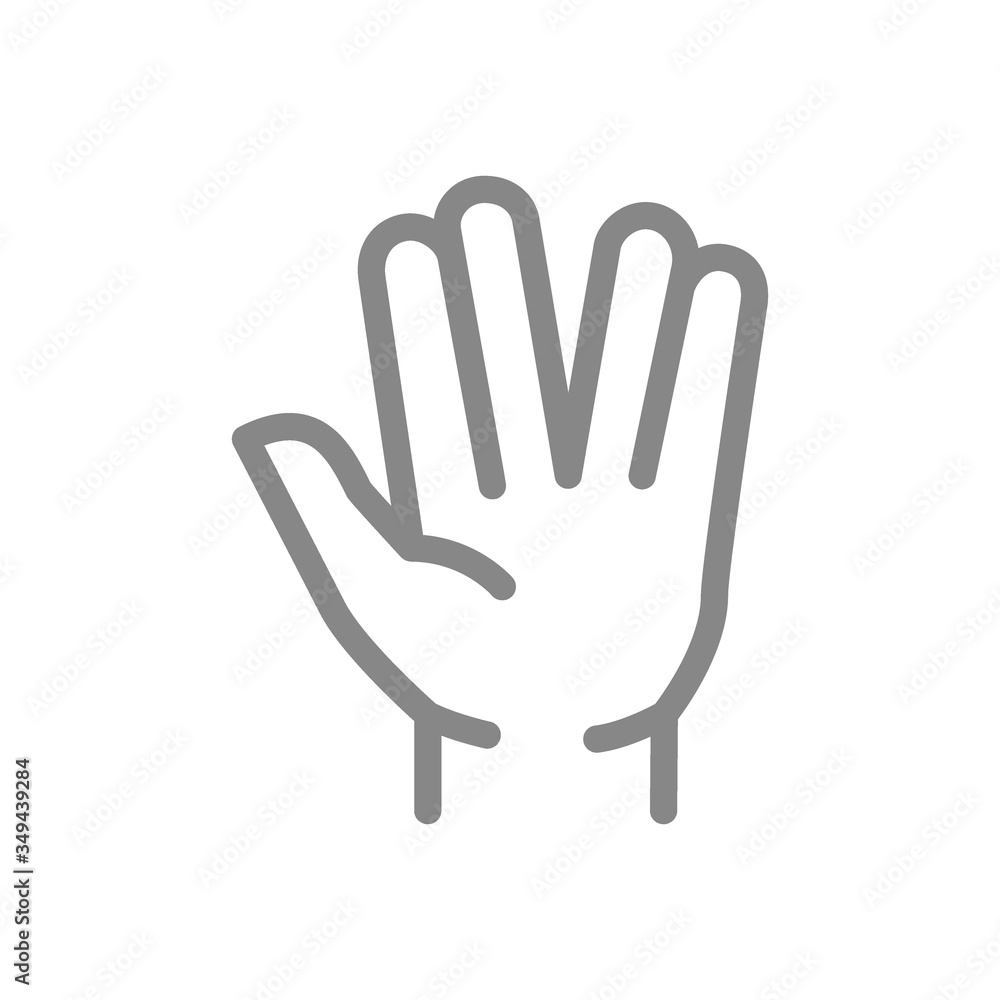 Vulcan salute line icon. What's up gestures symbol Vulcan salute line icon. What's up gestures symbol