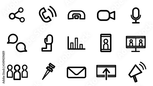 Video call and online conference icon concept. Line icon. Vector. Flat design