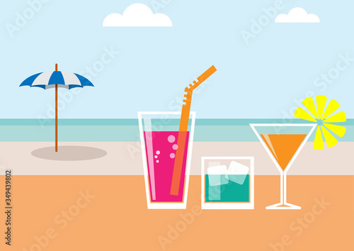 Cocktail party invitation. Vintage poster, vector black background