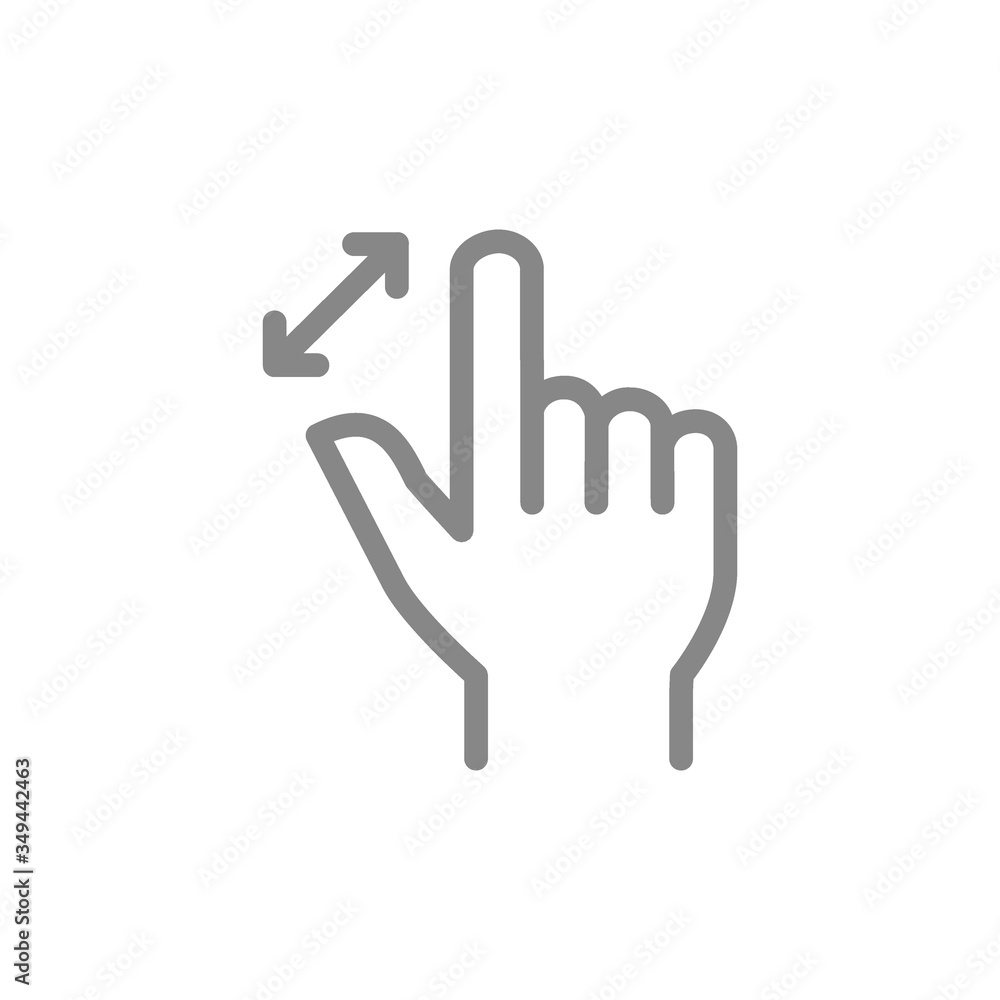 Unpinch with two fingers line icon. Multi touch screen gestures symbol Unpinch with two fingers line icon. Multi touch screen gestures symbol
